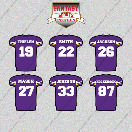 Minnesota Vikings 2025 Home Jersey Glossy Stickers (Choose Your Player) Page 2