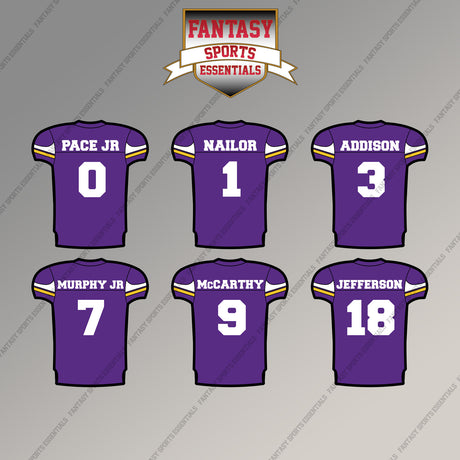 Minnesota Vikings 2025 Home Jersey Magnets (Choose Your Player) Page 1