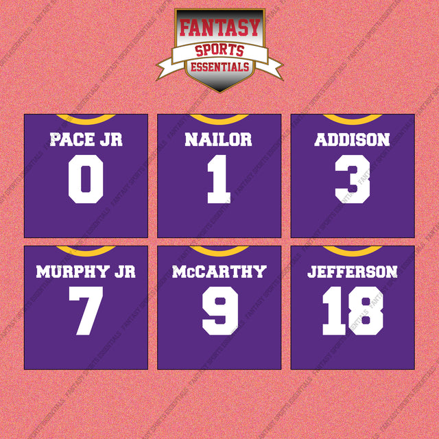 Minnesota Vikings 2025 Home Jersey Wall Art Prints (Choose Your Player) Page 1