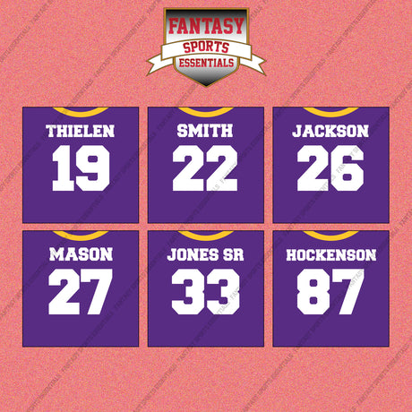 Minnesota Vikings 2025 Home Jersey Wall Art Prints (Choose Your Player) Page 2