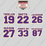 Minnesota Vikings 2025 Name and Number Glossy Stickers (Choose Your Player) Page 2