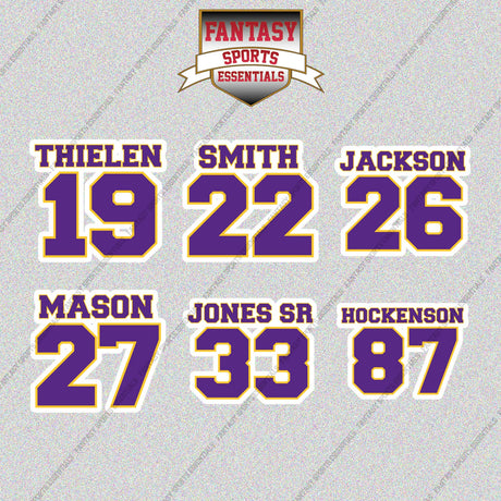 Minnesota Vikings 2025 Name and Number Glossy Stickers (Choose Your Player) Page 2