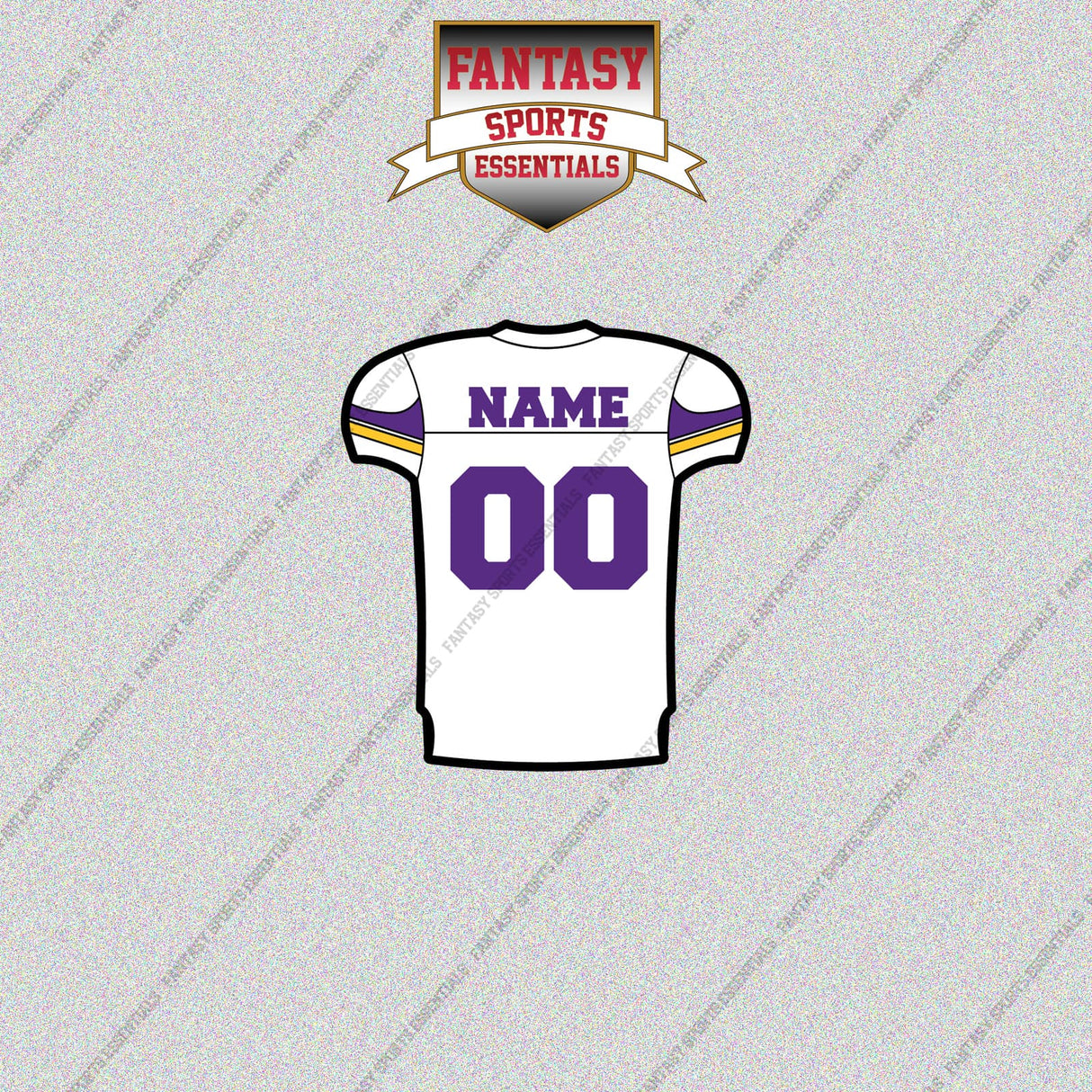 Minnesota Vikings Personalized Current Away Jersey Glossy Stickers