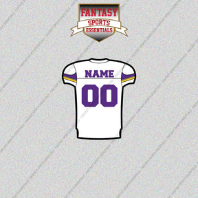 Minnesota Vikings Personalized Current Away Jersey Glossy Stickers