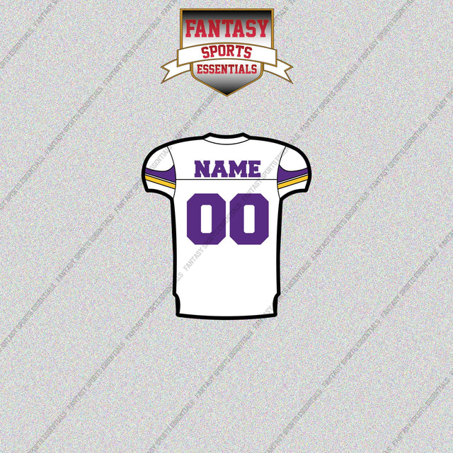Minnesota Vikings Personalized Current Away Jersey Glossy Stickers