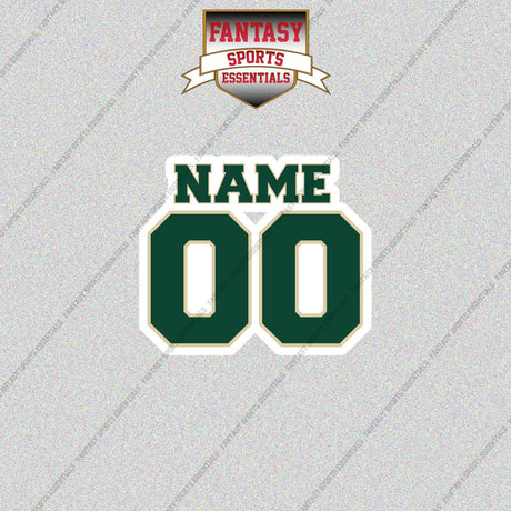 Minnesota Wild Personalized Current Name and Number Glossy Stickers