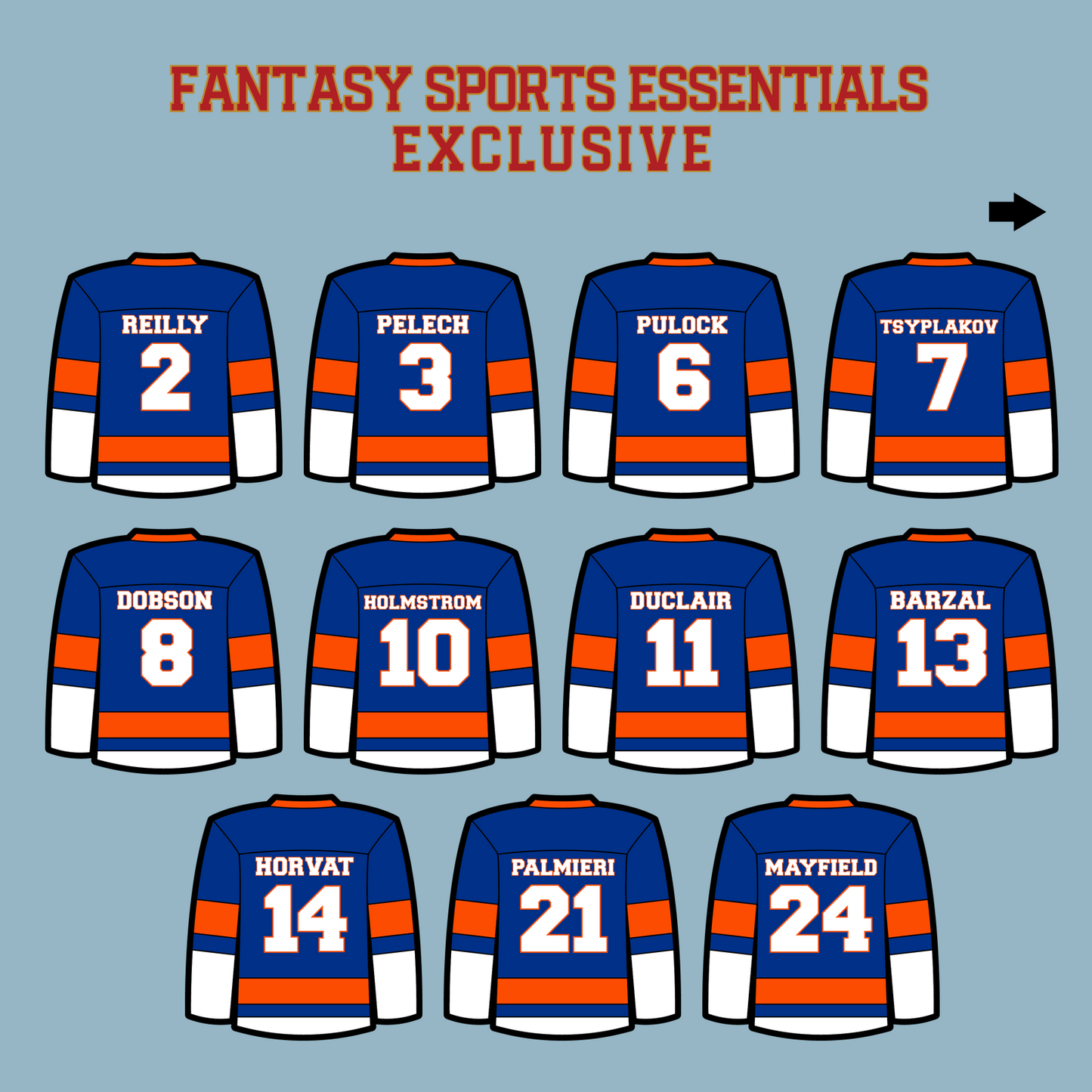 New York Islanders 2024 Home Jersey Matte Stickers