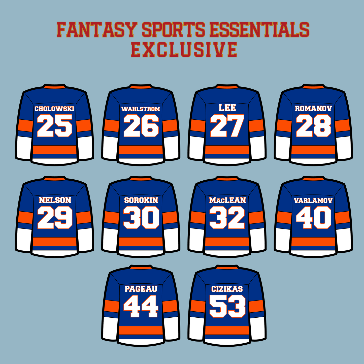 New York Islanders 2024 Home Jersey Matte Stickers