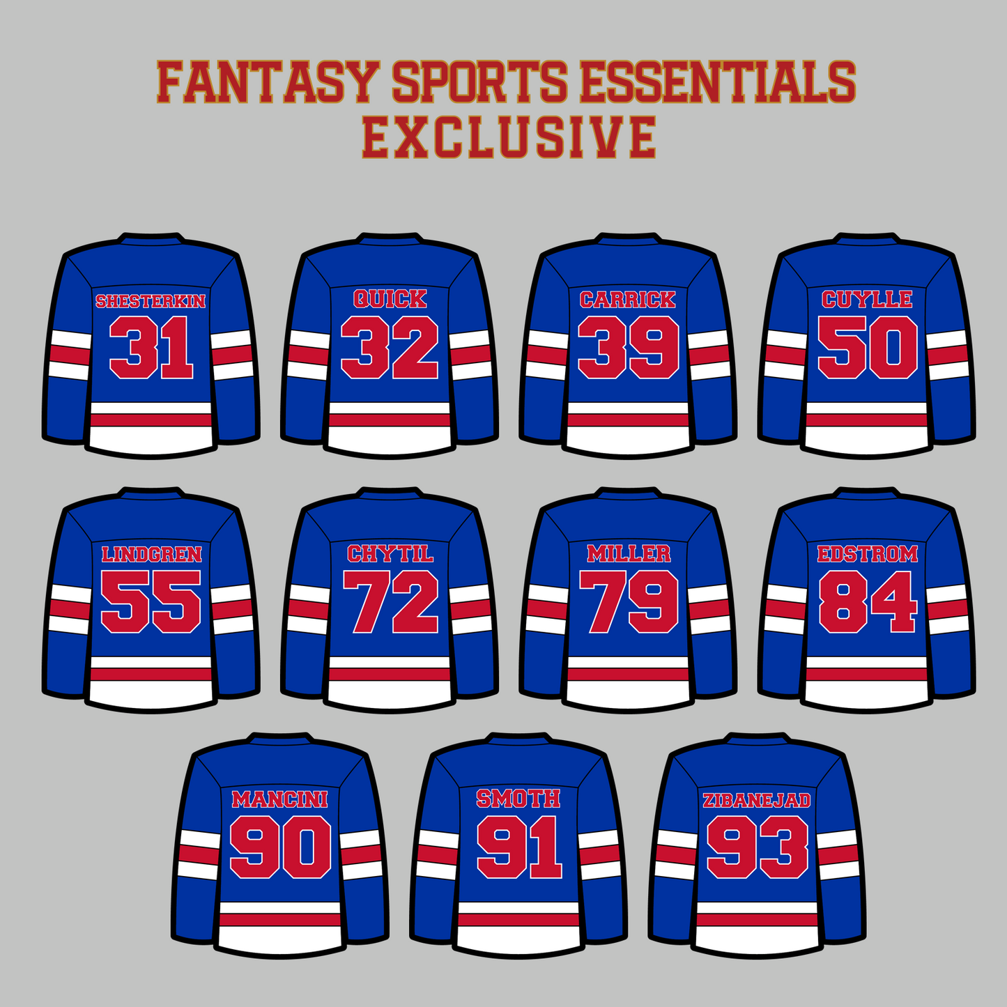 New York Rangers 2024 Home Jersey Magnets