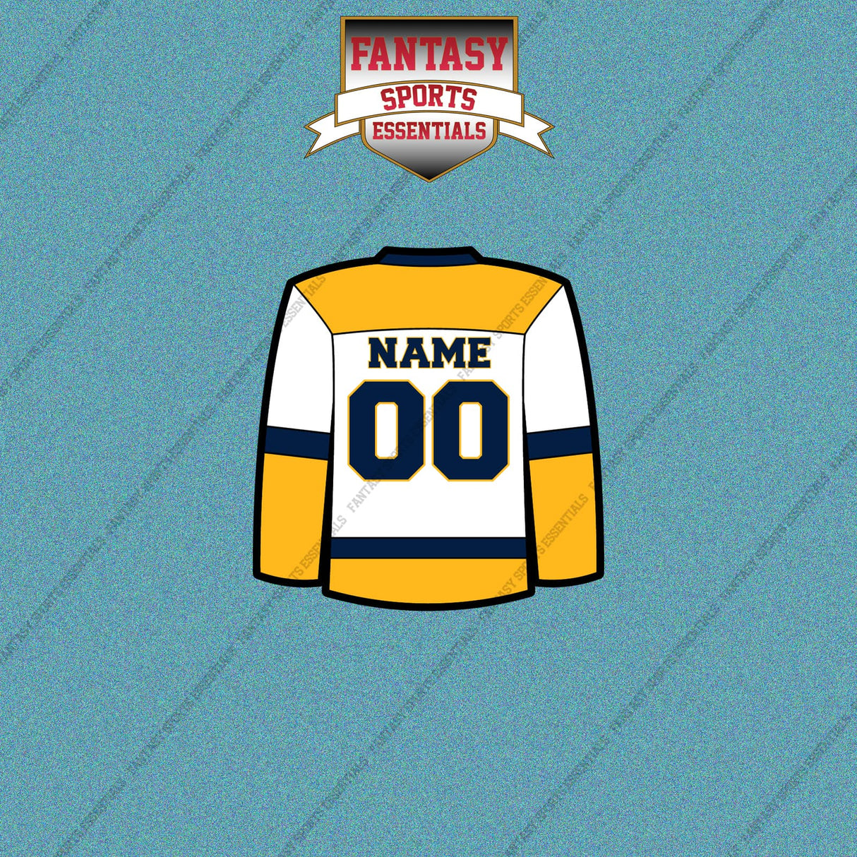 Nashville Predators Personalized Current Away Jersey Car Decals