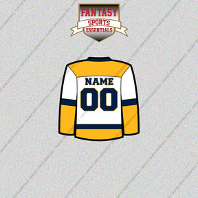 Nashville Predators Personalized Current Away Jersey Glossy Stickers
