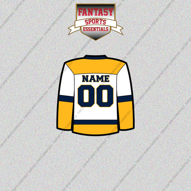 Nashville Predators Personalized Current Away Jersey Glossy Stickers