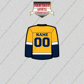 Nashville Predators Personalized Current Home Jersey Glossy Stickers