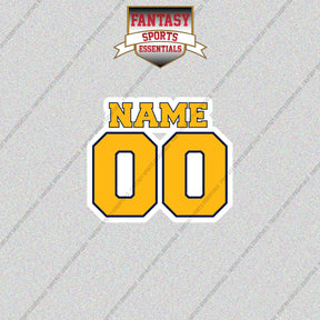Nashville Predators Personalized Current Name and Number Glossy Stickers