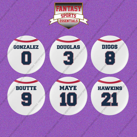New England Patriots 2025 Away Jersey Button Pins (Choose Your Player) Page 1