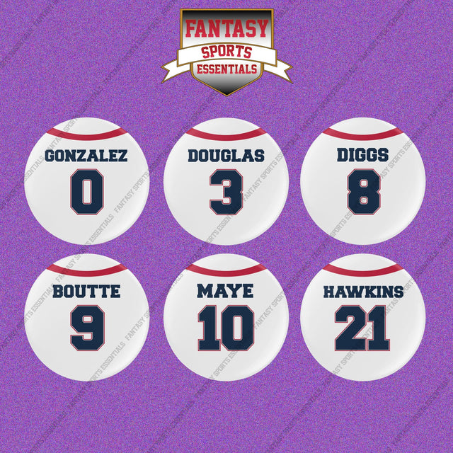 New England Patriots 2025 Away Jersey Button Pins (Choose Your Player) Page 1