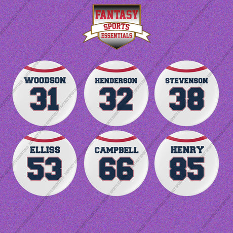 New England Patriots 2025 Away Jersey Button Pins (Choose Your Player) Page 2