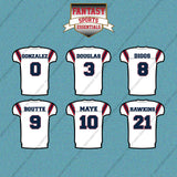 New England Patriots 2025 Away Jersey Car Decals (Choose Your Player) Page 1