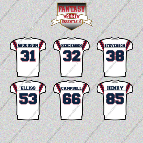 New England Patriots 2025 Away Jersey Glossy Stickers (Choose Your Player) Page 2