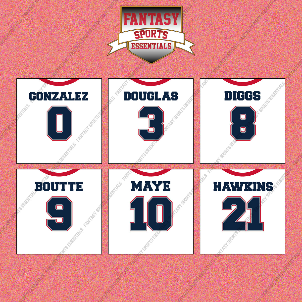 New England Patriots 2025 Away Jersey Wall Art Prints (Choose Your Player) Page 1
