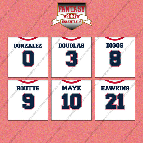 New England Patriots 2025 Away Jersey Wall Art Prints (Choose Your Player) Page 1