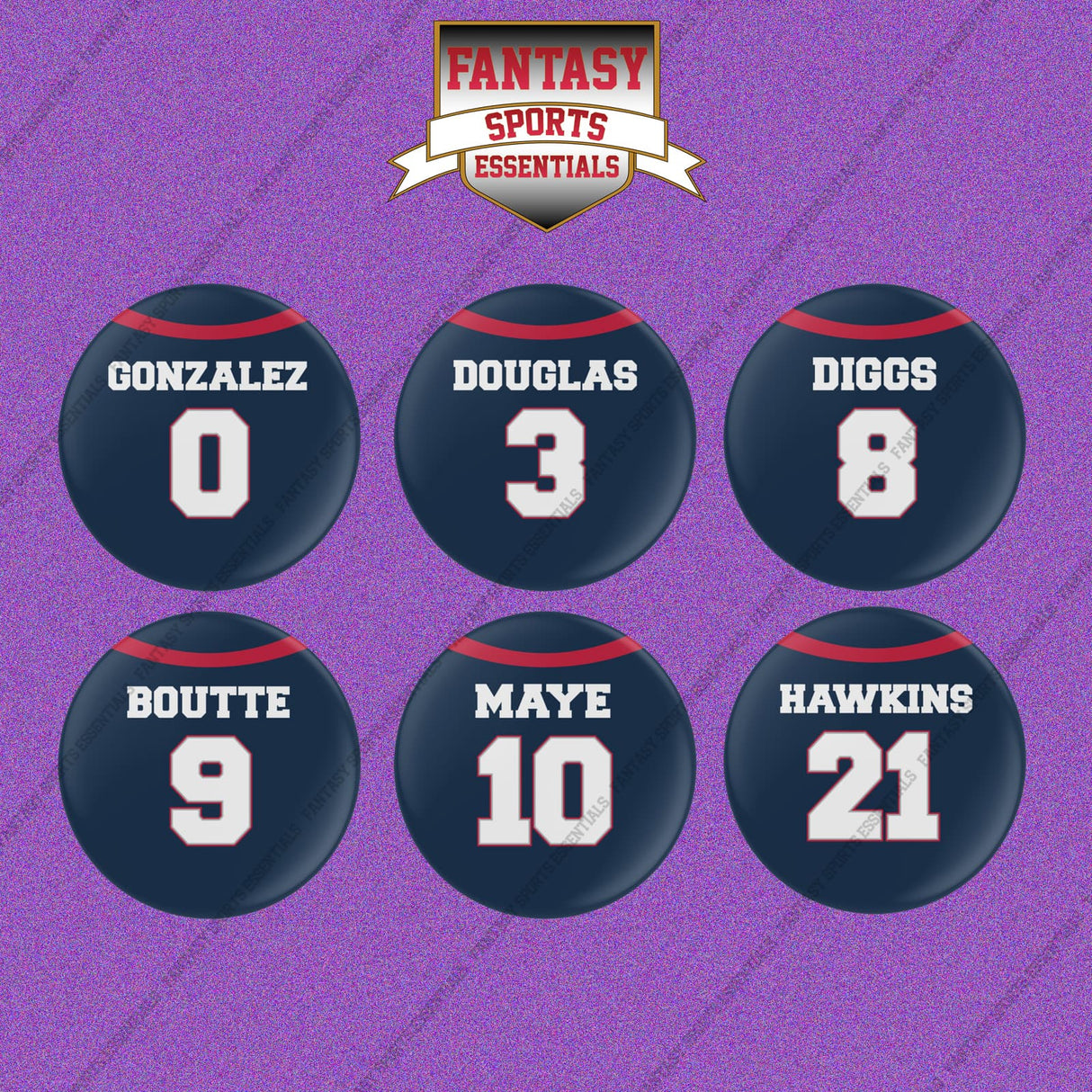 New England Patriots 2025 Home Jersey Button Pins (Choose Your Player) Page 1