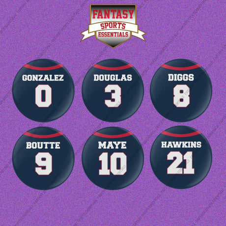 New England Patriots 2025 Home Jersey Button Pins (Choose Your Player) Page 1