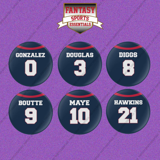 New England Patriots 2025 Home Jersey Button Pins (Choose Your Player) Page 1