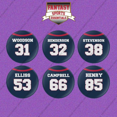 New England Patriots 2025 Home Jersey Button Pins (Choose Your Player) Page 2