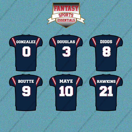 New England Patriots 2025 Home Jersey Car Decals (Choose Your Player) Page 1