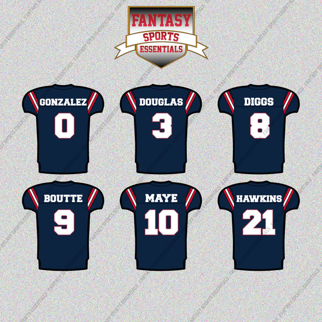 New England Patriots 2025 Home Jersey Glossy Stickers (Choose Your Player) Page 1