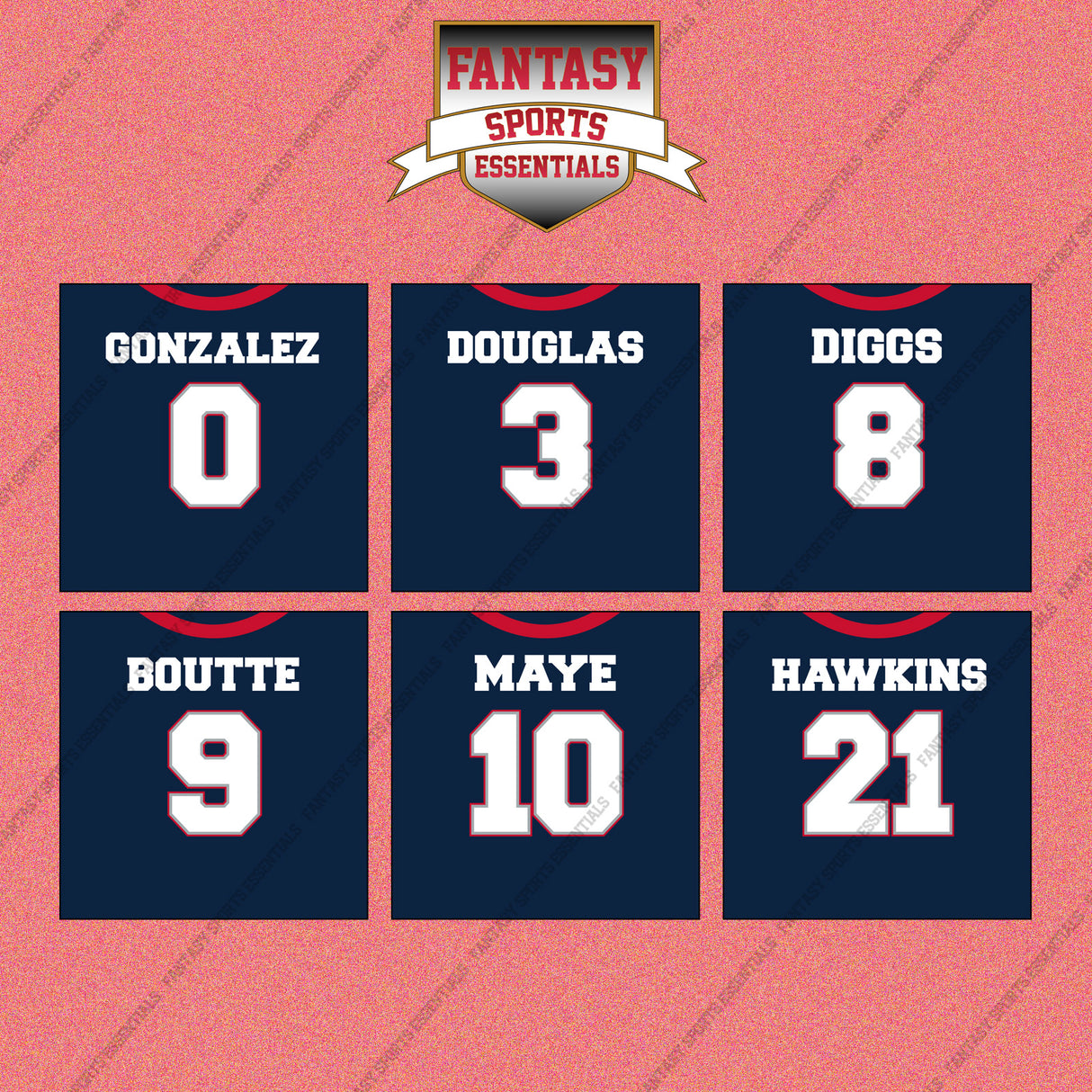 New England Patriots 2025 Home Jersey Wall Art Prints (Choose Your Player) Page 1