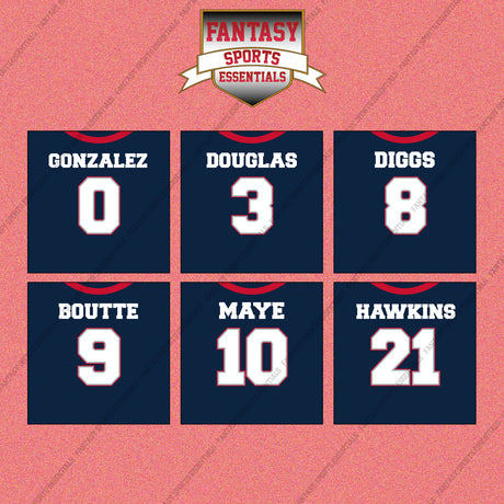 New England Patriots 2025 Home Jersey Wall Art Prints (Choose Your Player) Page 1