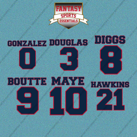 New England Patriots 2025 Name and Number Car Decals (Choose Your Player) Page 1