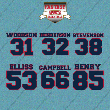 New England Patriots 2025 Name and Number Car Decals (Choose Your Player) Page 2