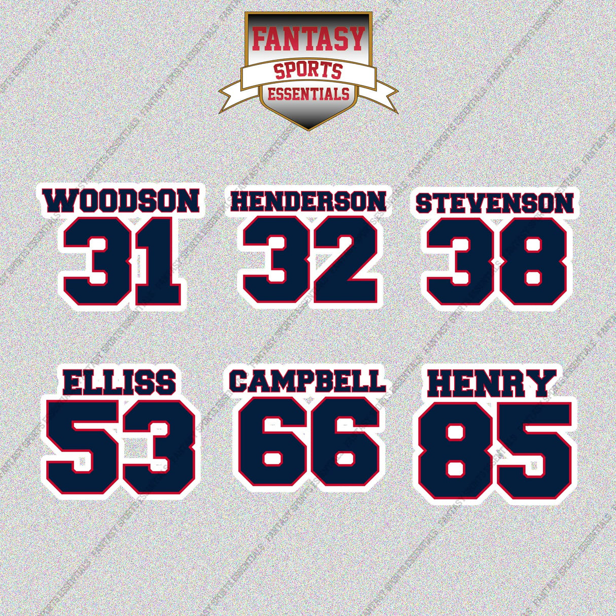 New England Patriots 2025 Name and Number Glossy Stickers (Choose Your Player) Page 2