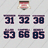 New England Patriots 2025 Name and Number Glossy Stickers (Choose Your Player) Page 2