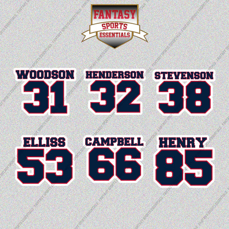 New England Patriots 2025 Name and Number Glossy Stickers (Choose Your Player) Page 2