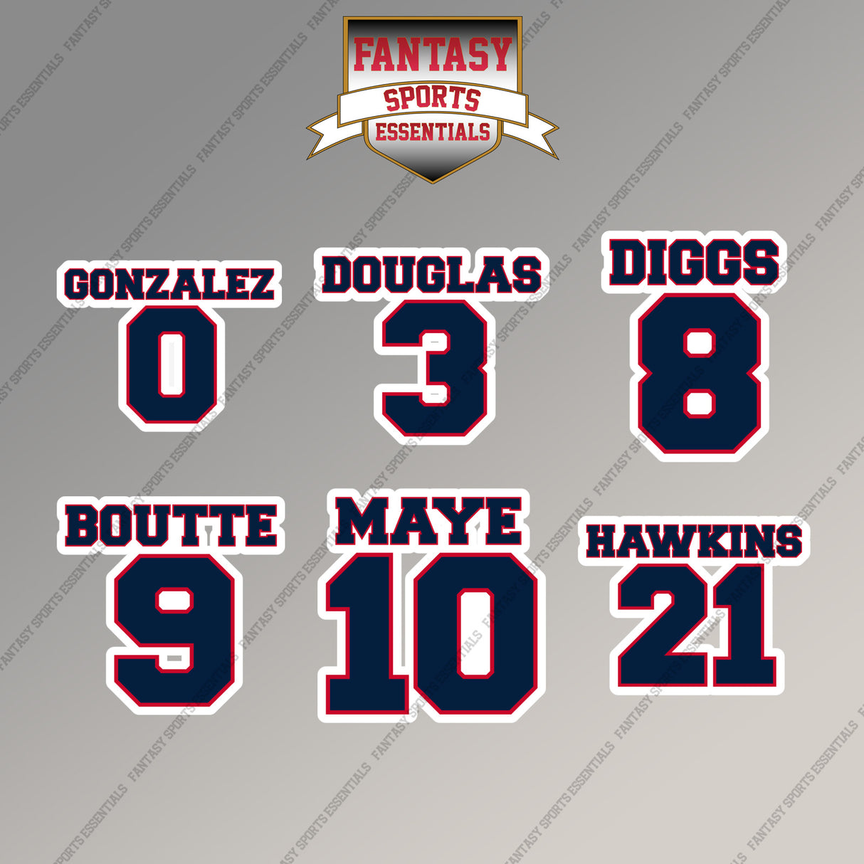 New England Patriots 2025 Name and Number Magnets (Choose Your Player) Page 1