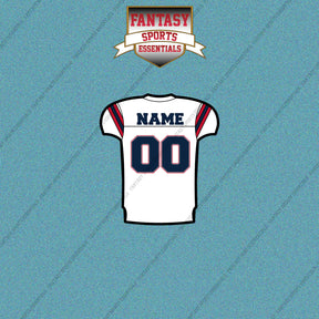 New England Patriots Personalized Current Away Jersey Car Decals