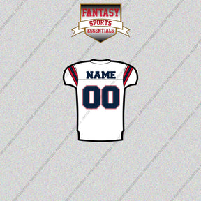 New England Patriots Personalized Current Away Jersey Glossy Stickers