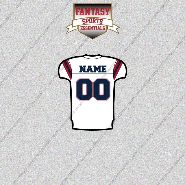 New England Patriots Personalized Current Away Jersey Glossy Stickers