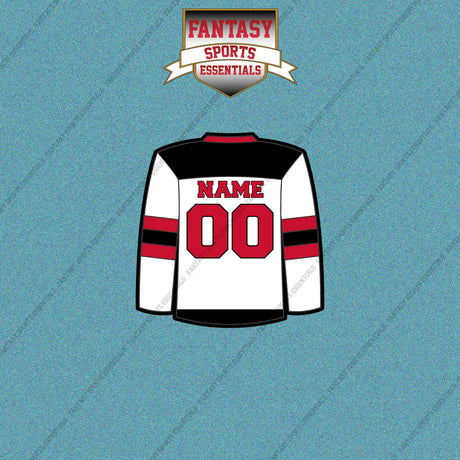 New Jersey Devils Personalized Current Away Jersey Car Decals