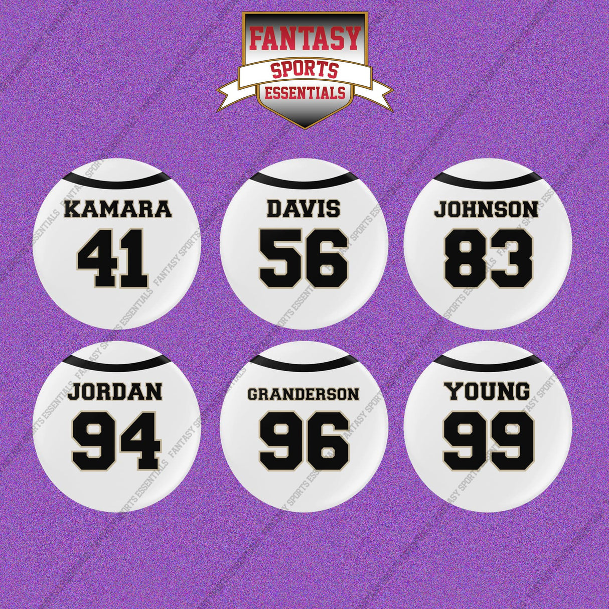 New Orleans Saints 2025 Away Jersey Button Pins (Choose Your Player) Page 2