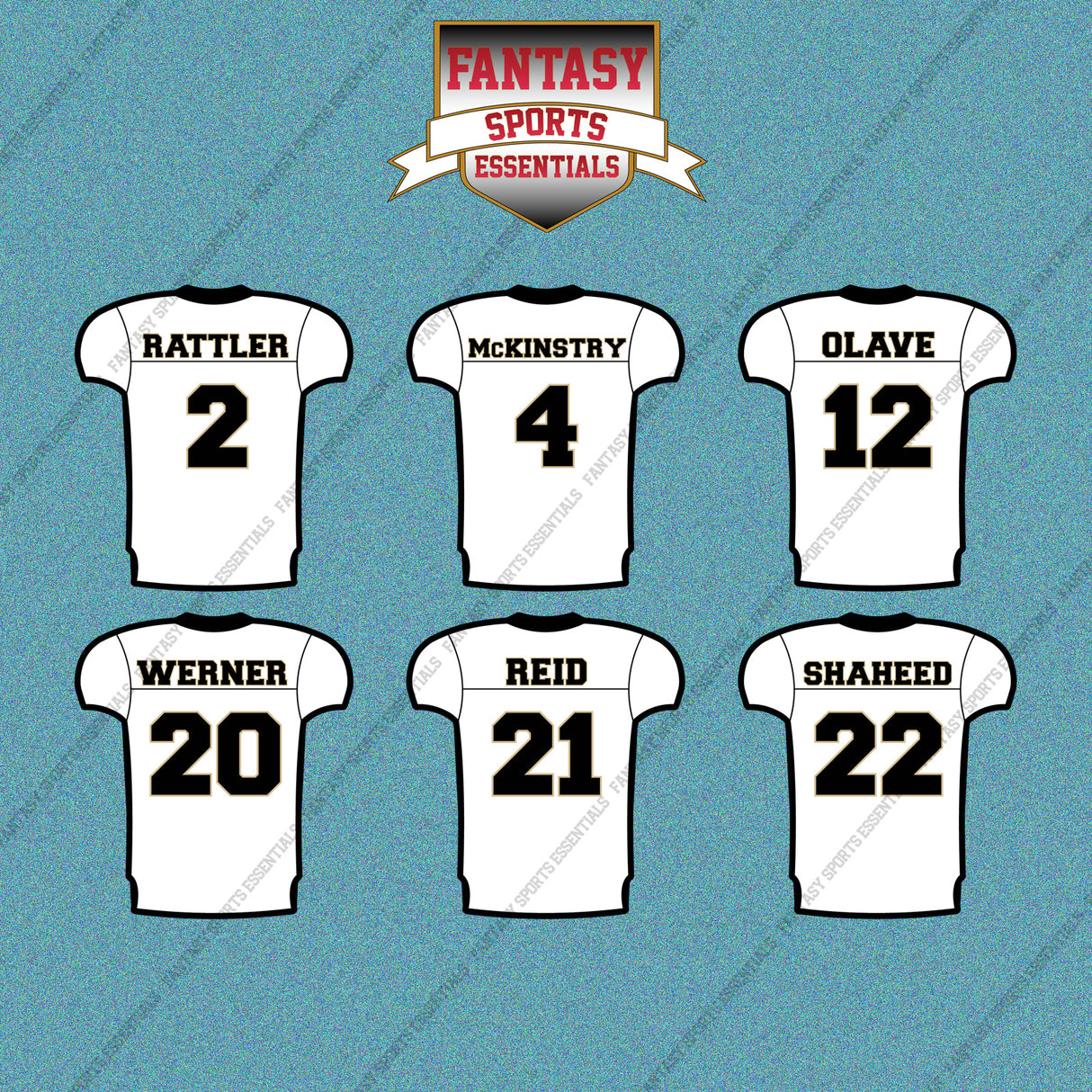 New Orleans Saints 2025 Away Jersey Car Decals (Choose Your Player) Page 1