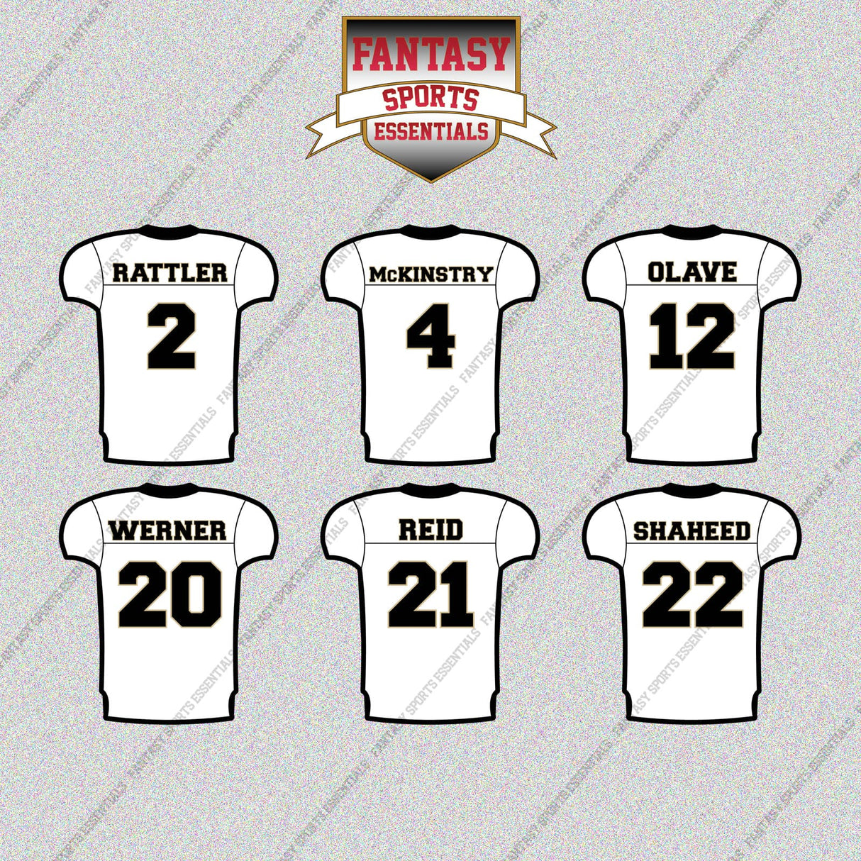 New Orleans Saints 2025 Away Jersey Glossy Stickers (Choose Your Player) Page 1