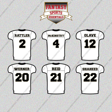 New Orleans Saints 2025 Away Jersey Glossy Stickers (Choose Your Player) Page 1
