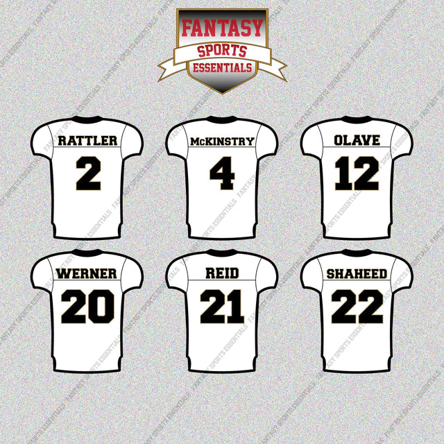 New Orleans Saints 2025 Away Jersey Glossy Stickers (Choose Your Player) Page 1