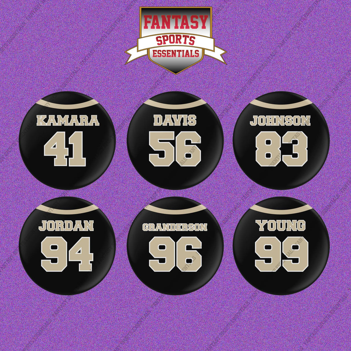 New Orleans Saints 2025 Home Jersey Button Pins (Choose Your Player) Page 2