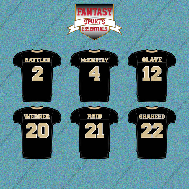 New Orleans Saints 2025 Home Jersey Car Decals (Choose Your Player) Page 1